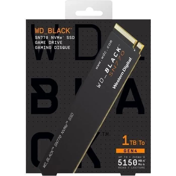 WD_BLACK SN770 WDS100T3X0E-00B3N0 - SSD - 1 To - interne - M.2 2280 - PCIe ... - 4