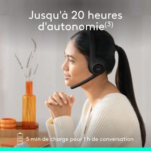 Casque PC Logitech Zone 300 Bluetooth sans fil avec microphone anti-parasit... - 5