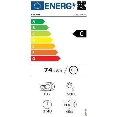 LAVE-VAISSELLE INTGRABLE BRANDT LVE334J - 13 COUVERTS - L60CM - 44 DB - NO... - 4