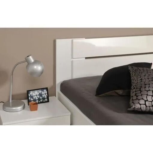 Parisot Lit 140x190 Cm D�cor Blanc Brillant - 5