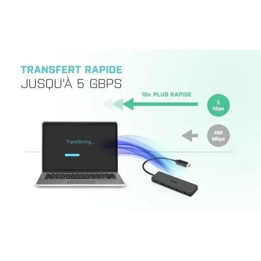 i-Tec USB-C Slim Passive Hub - Concentrateur (hub) - 4 x SuperSpeed USB 3.0... - 4