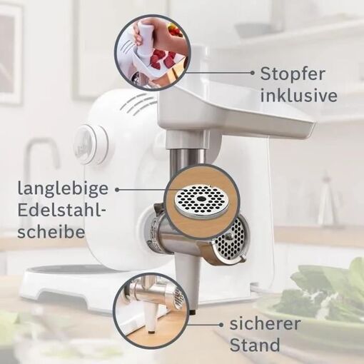 Bosch MUZ5FW1 - Disque pour hachoir � viande - pour robot m�nager - blanc/a... - 6