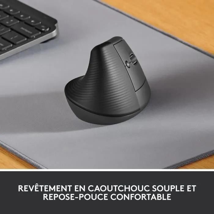 Logitech Lift - Souris ergonomique verticale sans fil Bluetooth - graphite - 3