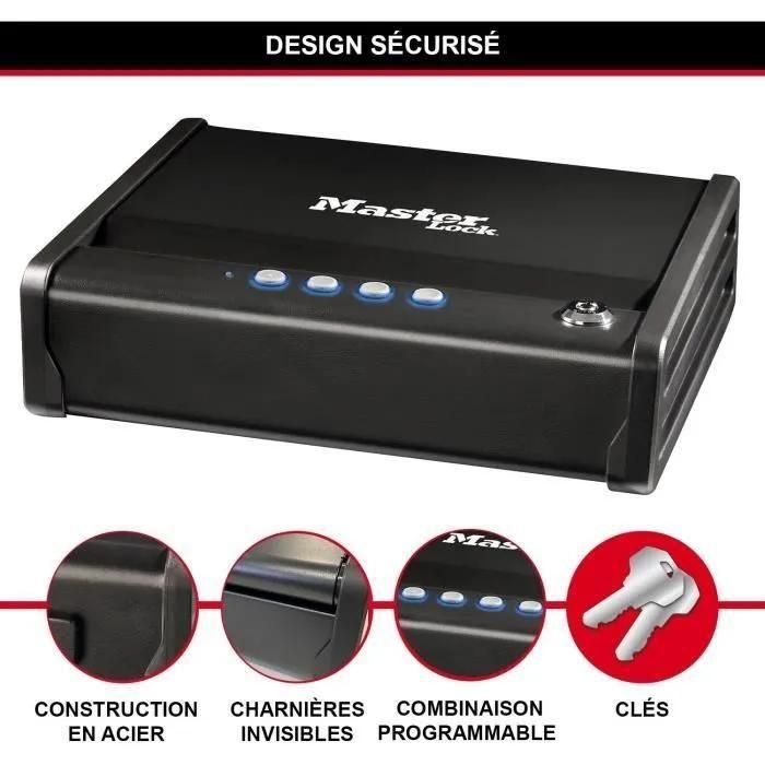 Masterlock Petit coffre-fort compact � acc�s rapide MLD08E - 3