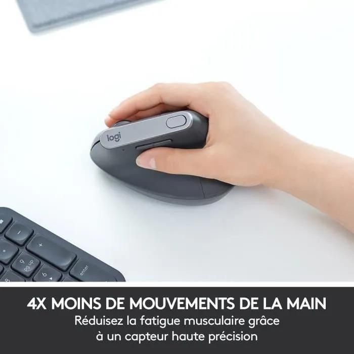 Logitech MX Vertical - Souris verticale - ergonomique - optique - 6 boutons... - 6