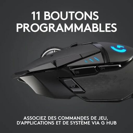 Souris gamer sans fil Logitech G502 Hero Lightspeed - 5