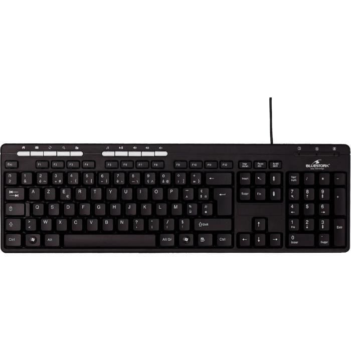 BLUESTORK KB MEDIAFIRST - Clavier - USB - fran�ais (AZERTY) - noir