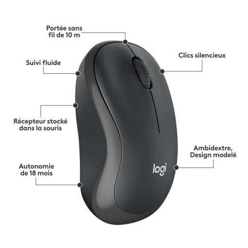 Logitech MK295 Silent - Ensemble clavier et souris - sans fil - 2.4 GHz - F... - 6