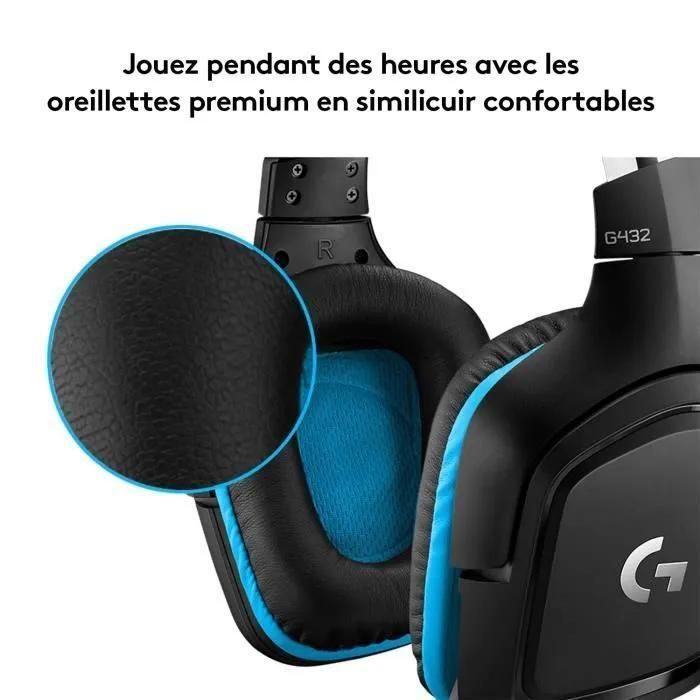 Casque de jeu Logitech G432 - Micro-casque - canal 7.1 - circum-aural - fil... - 5