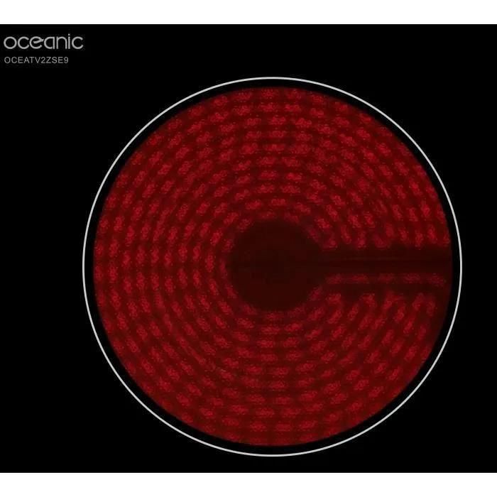 Oceanic OCEATV2ZSE9 Vitroc�ramique Noir - 2 foyers - 4