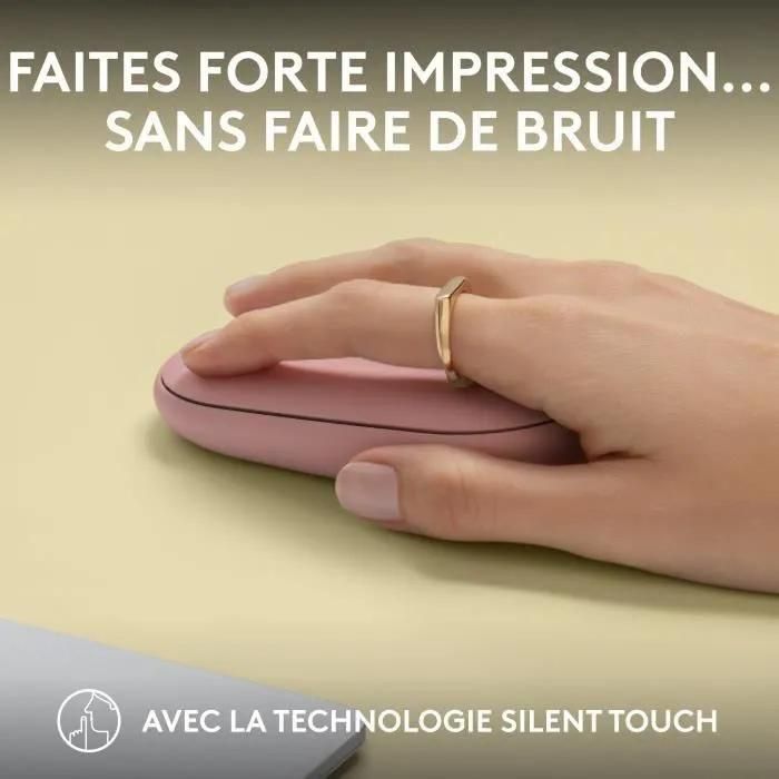 Logitech Pebble Mouse 2 M350s - Souris - optique - 3 boutons - sans fil - B... - 5