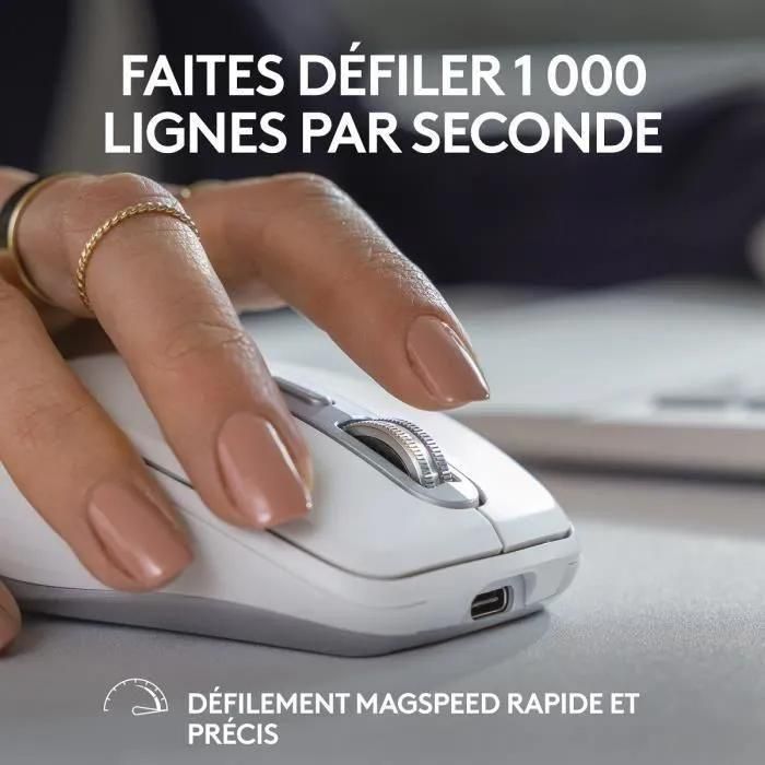 Souris sans fil rechargeable Logitech MX anywhere 3S Silencieuse Rose - 4