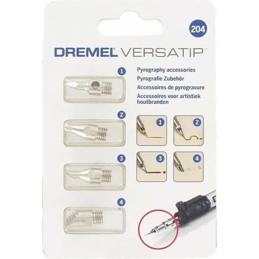Set de 4 embouts de pyrogravure Dremel 204 pour VersaTip sur bois et cuir - 3