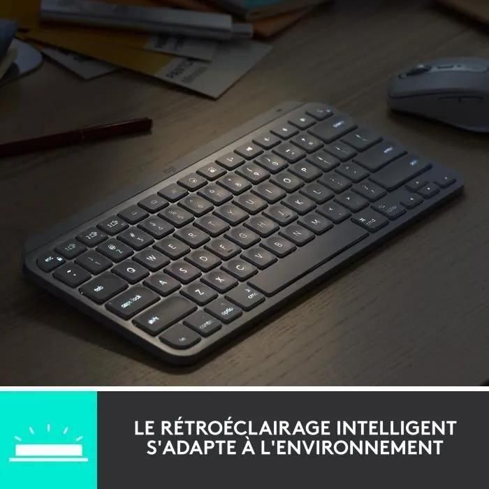 Logitech MX Keys Mini - Clavier rtroclair Bluetooth AZERTY Franais - gr... - 5