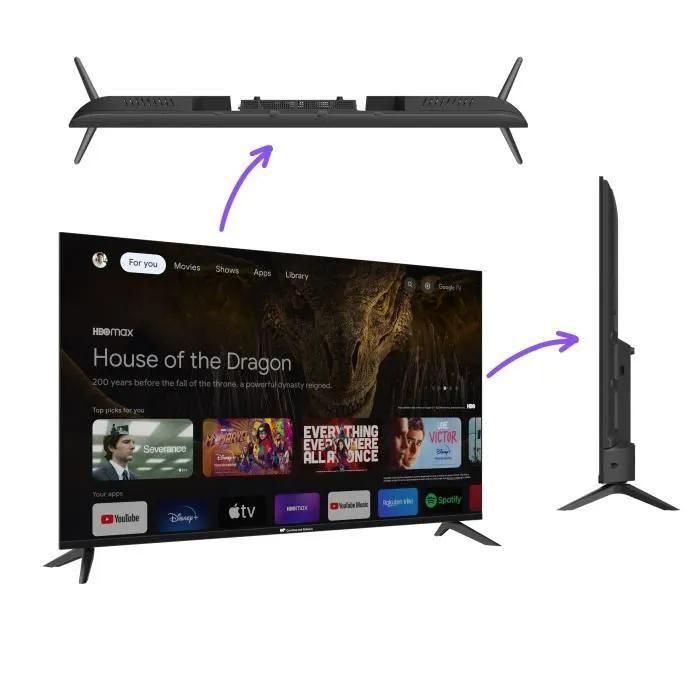 CONTINENTAL EDISON - CELED50SQLDV24B6 - TV LED - UHD QLED 4K - 50'' (127 CM... - 7