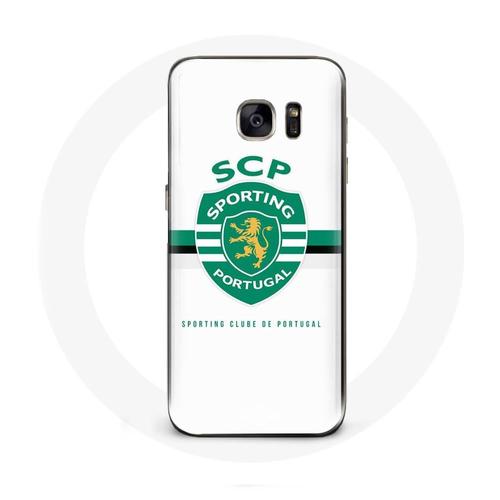 Coque Samsung Galaxy S7 Scp Sporting Portugal Fond Blanc