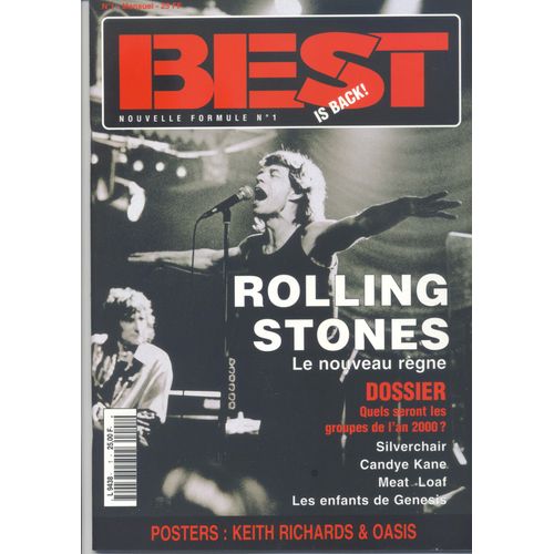 Magazine Best Nouvelle Série N°1 Janvier 1996 : The Rolling Stones - Silverchair - Candye Kane - Meat Loaf - Les Enfants De Genesis - Posters Keith Richards/Oasis.