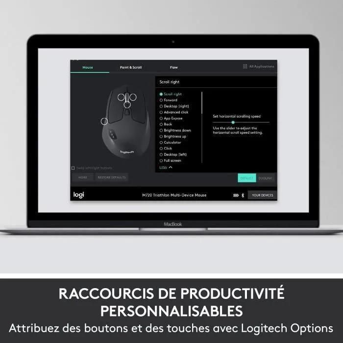 Logitech Performances du MK850 - Ensemble clavier et souris - sans fil - Bl... - 6