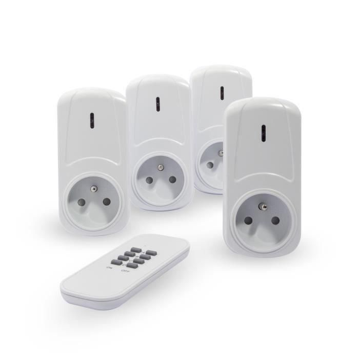 CHACON Kit de 4 prises t�l�command�es on/off + t�l�commande