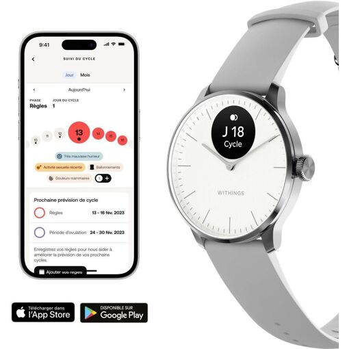 Montre Connect�e Withings Scanwatch Light Blanc