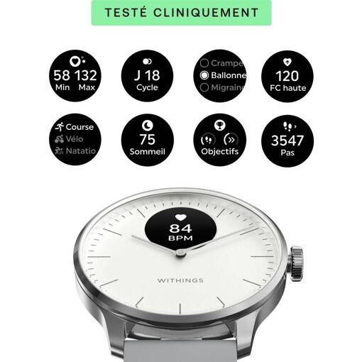 Montre Connect�e Withings Scanwatch Light Blanc - 7