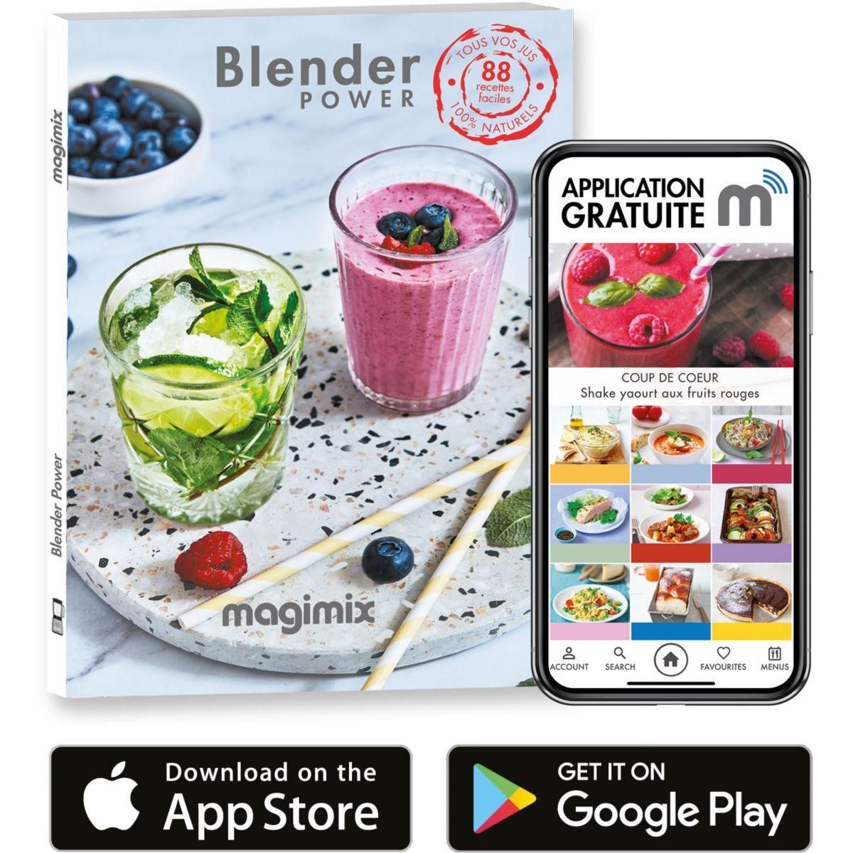 Magimix Blender Power 3 - Bol mixeur blender - 1.2 litres - Chrome mat - 8