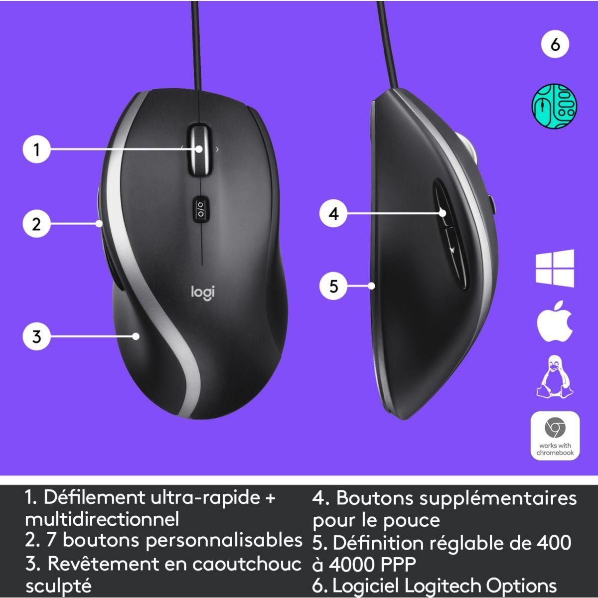 Logitech Souris filaire avanc�e M500s - Souris - optique - 7 boutons - fila... - 7