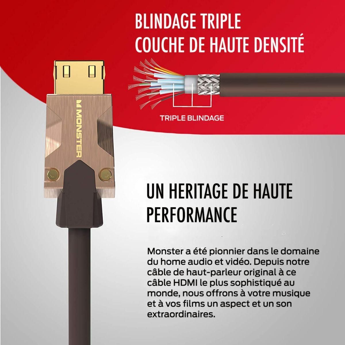 C�ble HDMI Monstercable M2000 UHD 4K HDR10+ 25GBPS 5M