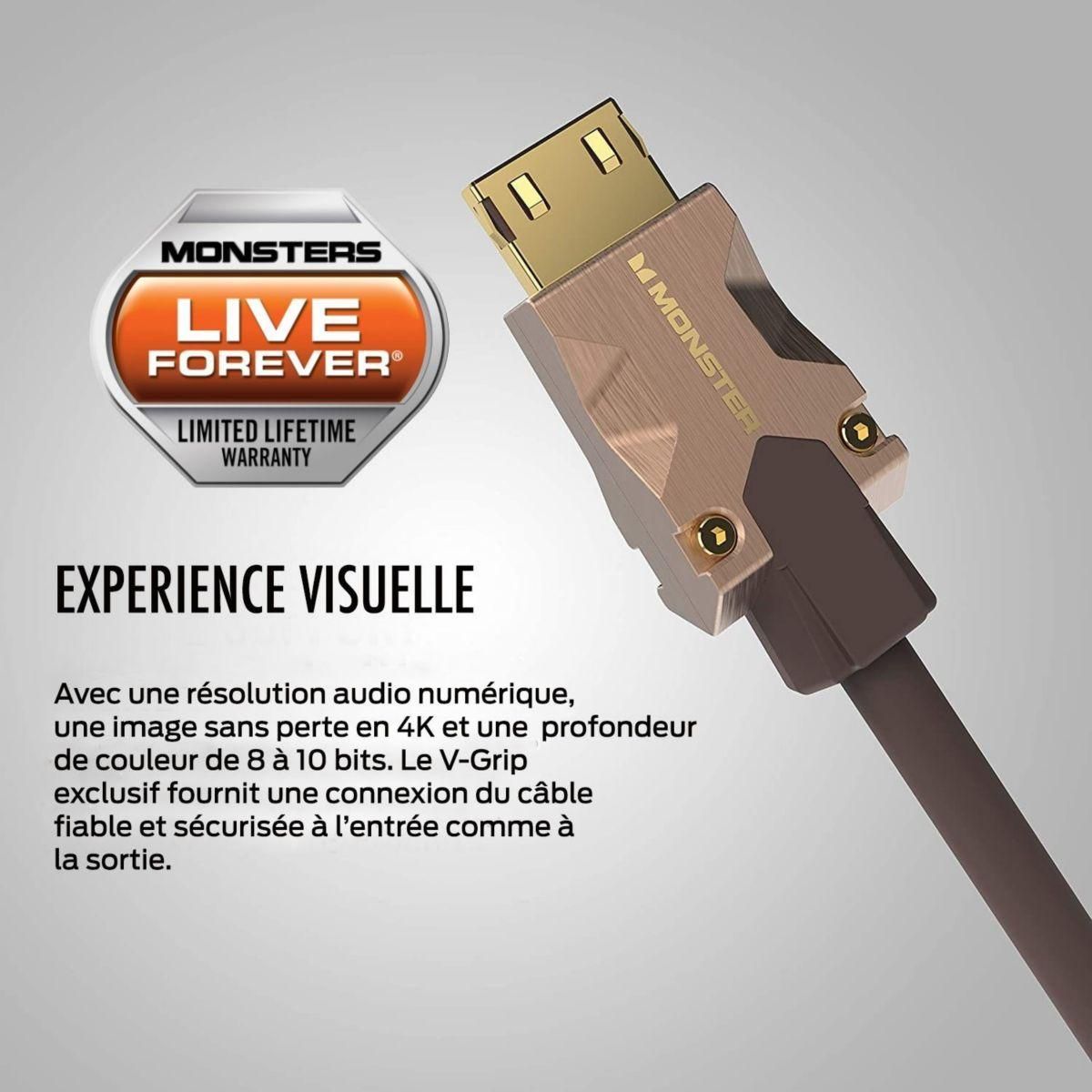 Câble HDMI Monstercable M2000 UHD 4K HDR10+ 25GBPS 5M - 6