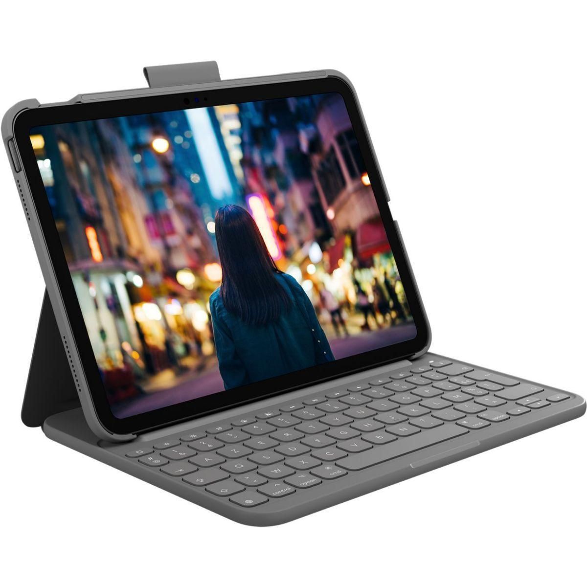 Logitech Slim Folio - Clavier et �tui - sans fil - Bluetooth LE - AZERTY - ...