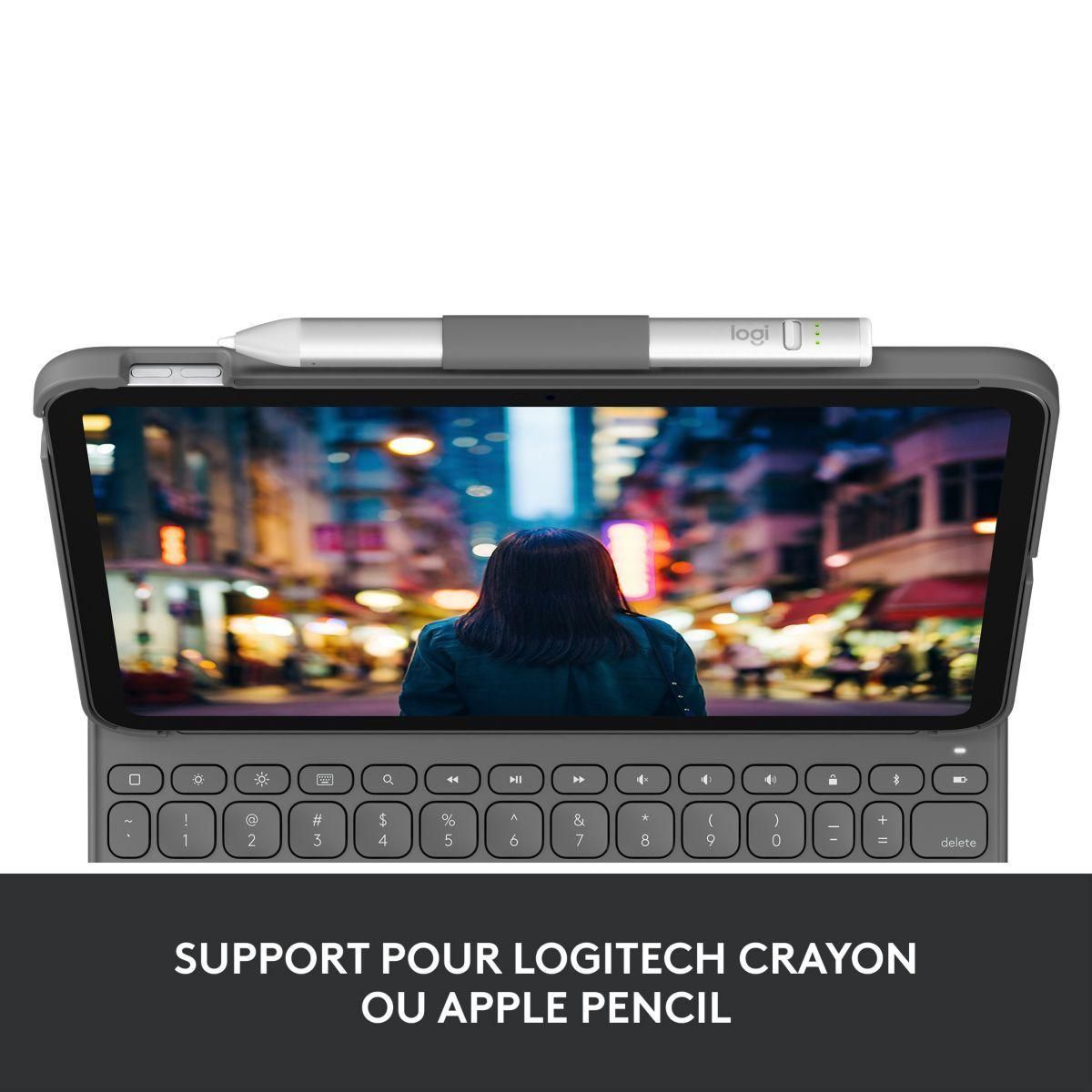 Logitech Slim Folio - Clavier et �tui - sans fil - Bluetooth LE - AZERTY - ... - 3