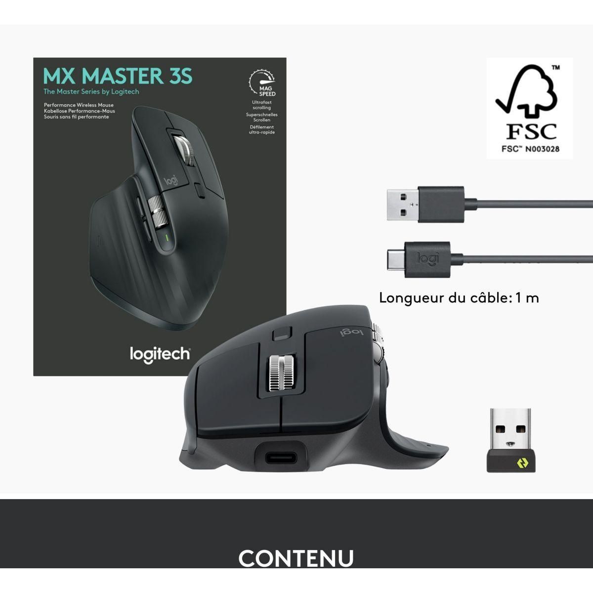 Logitech Master Series MX Master 3S - Souris - ergonomique - optique - 7 bo... - 2