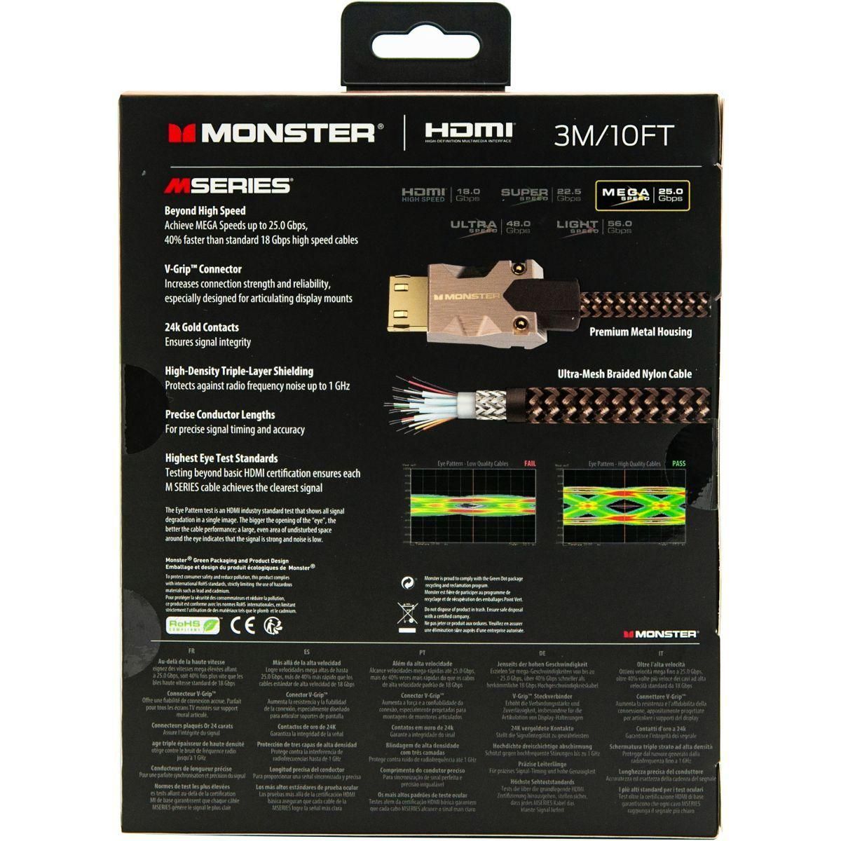 C�ble HDMI Monstercable M2000 UHD 4K HDR10+ 25GBPS 3M - 5