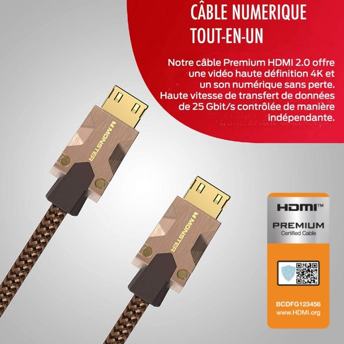 C�ble HDMI Monstercable M2000 UHD 4K HDR10+ 25GBPS 3M - 7