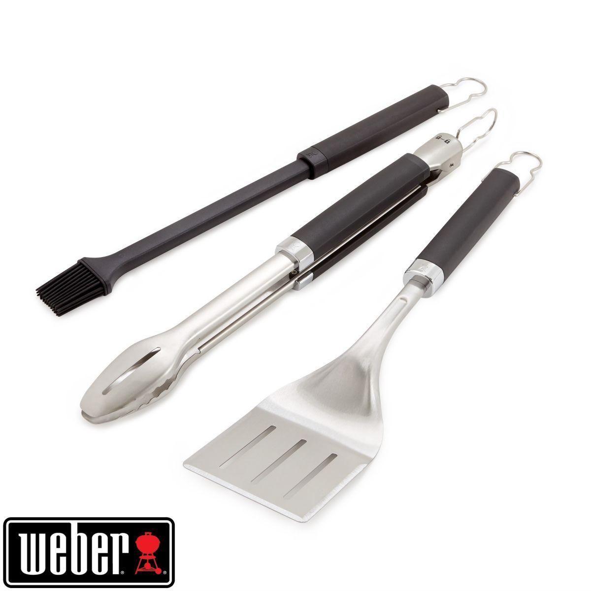 Kit 3 Ustensiles Pr�cision Barbecue Weber - spatule, pince, pinceau