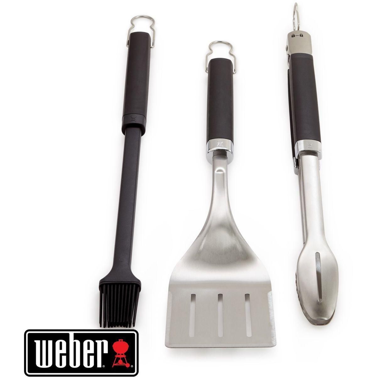 Kit 3 Ustensiles Pr�cision Barbecue Weber - spatule, pince, pinceau - 6