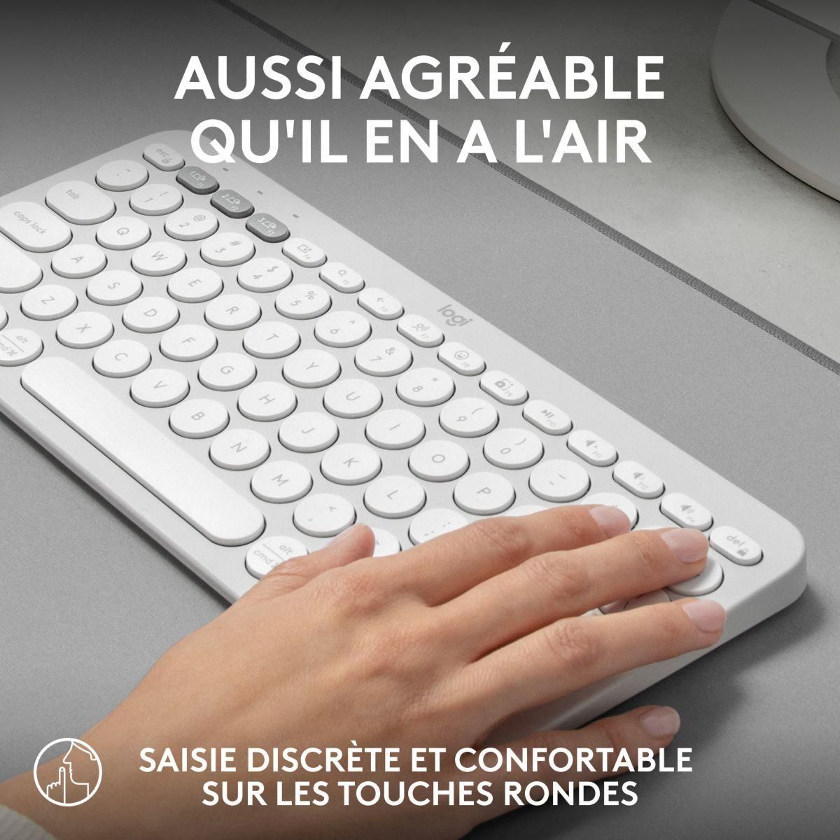 Logitech Pebble Keys 2 K380s - Clavier - sans fil - Bluetooth LE - AZERTY -...