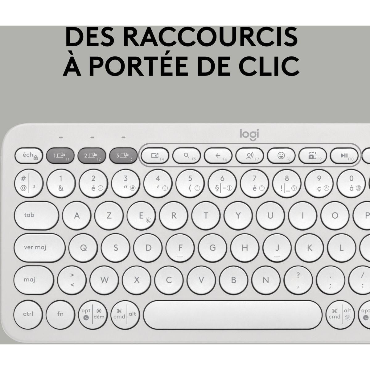Logitech Pebble Keys 2 K380s - Clavier - sans fil - Bluetooth LE - AZERTY -... - 9