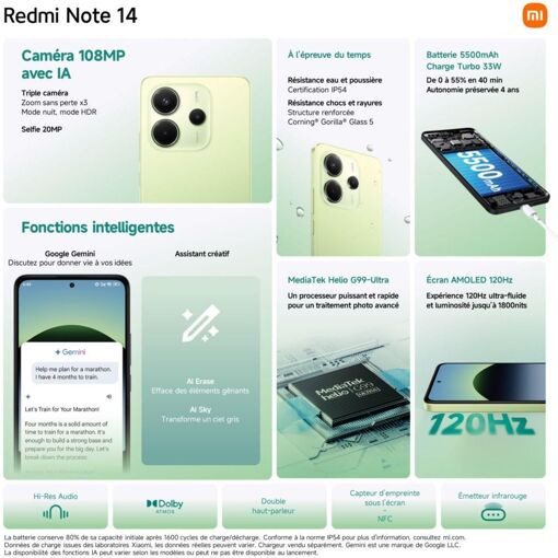 Redmi Note 14 4G 256Go - Bleu - 5