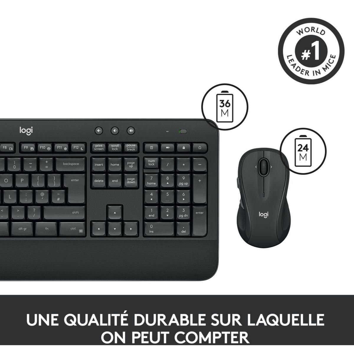 ENSEMBLE CLAVIER ET SOURIS SANS FIL LOGITECH MK545 NOIR - 5