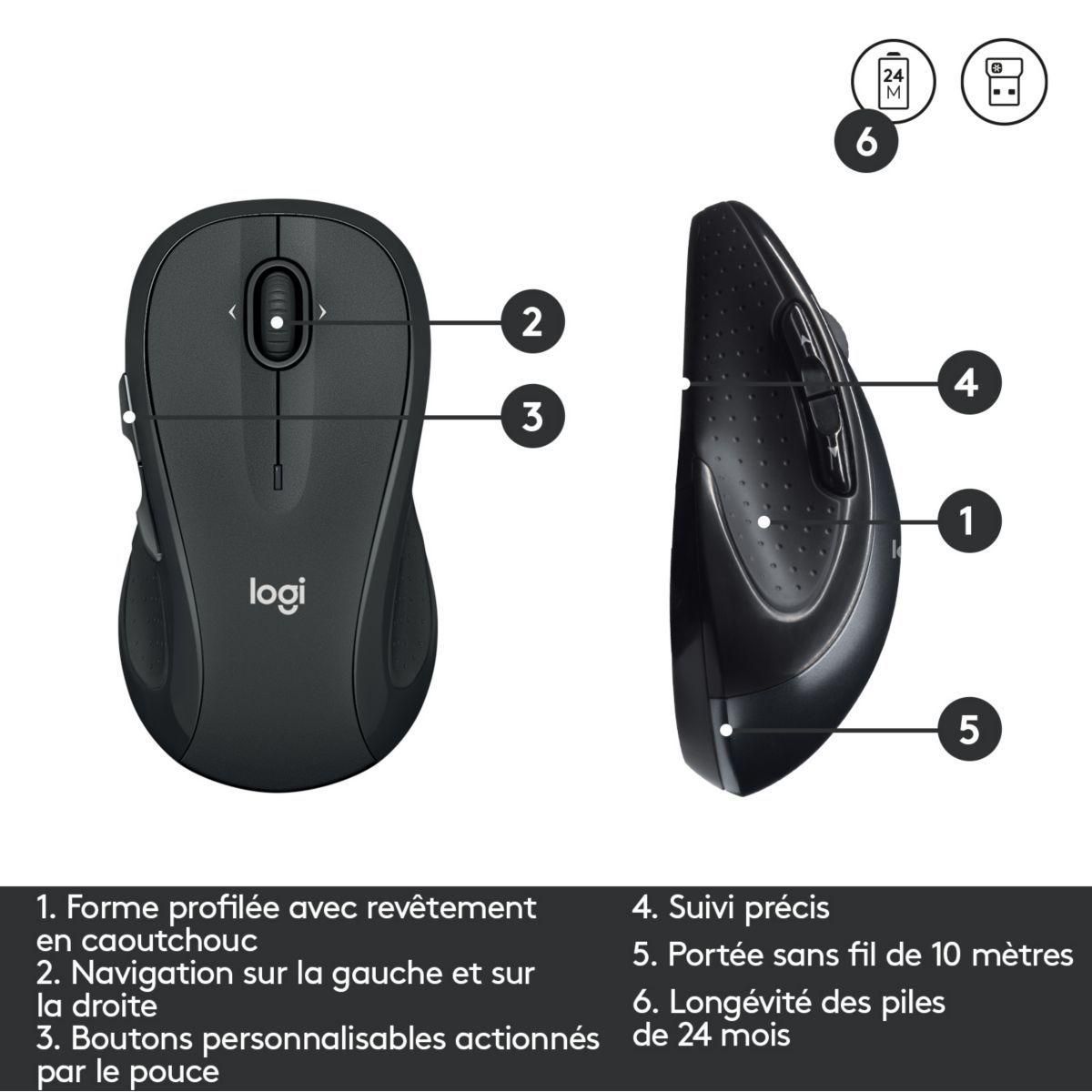 ENSEMBLE CLAVIER ET SOURIS SANS FIL LOGITECH MK545 NOIR - 7