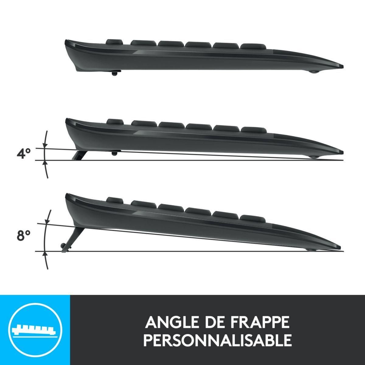ENSEMBLE CLAVIER ET SOURIS SANS FIL LOGITECH MK545 NOIR - 8