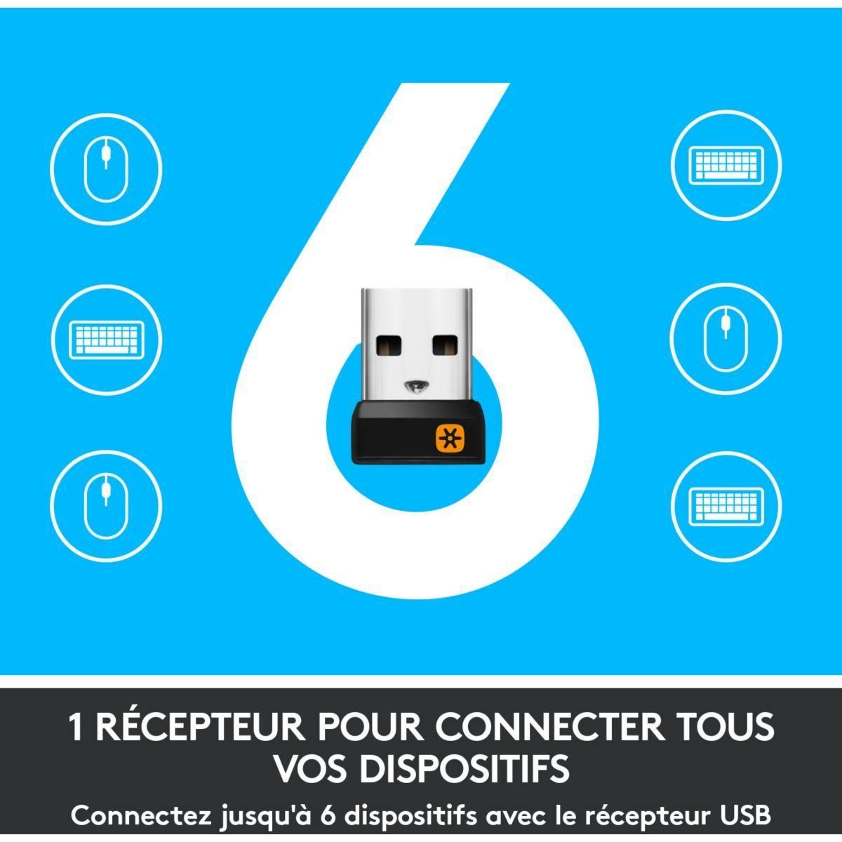 ENSEMBLE CLAVIER ET SOURIS SANS FIL LOGITECH MK545 NOIR - 9