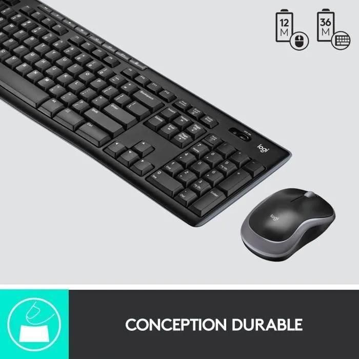 Logitech MK270 Wireless Combo - Ensemble clavier et souris - sans fil - 2.4... - 5