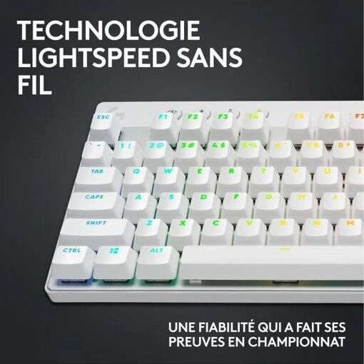 Logitech G PRO X TKL - Clavier - backlit - sans fil - 2.4 GHz, Bluetooth - ... - 3
