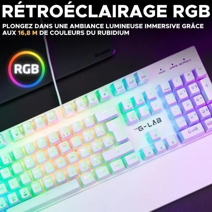 Clavier Gamer - The G-Lab - KEYZ RUBIDIUM - Mcanique (Switch Rouge) - Repo... - 2