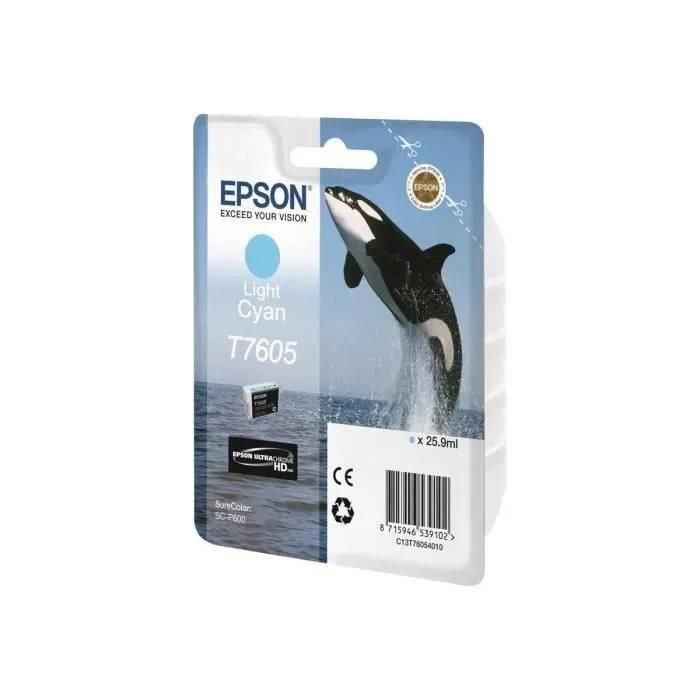 Epson T7605 - 26 ml - cyan clair - original - blister - cartouche d'encre -... - 2