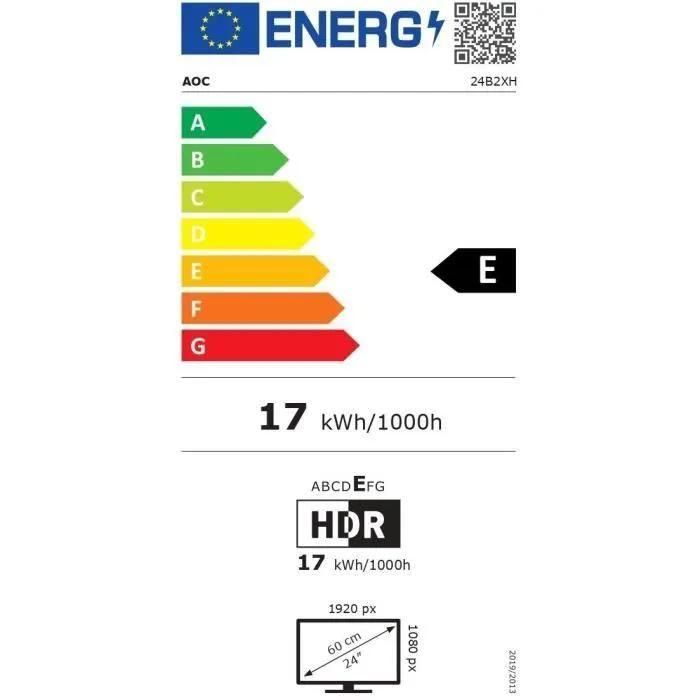 AOC 24B2XH/EU - �cran LED - 24' (23.8' visualisable) - 1920 x 1080 Full HD ... - 4