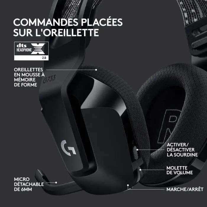 Logitech G G733 LIGHTSPEED Wireless RGB Gaming Headset - Micro-casque - cir... - 6