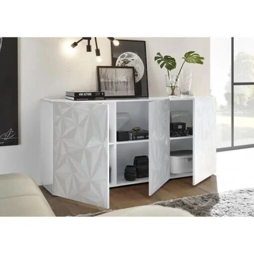 Buffet Eris - 3 Portes - Blanc Laqu� - 3